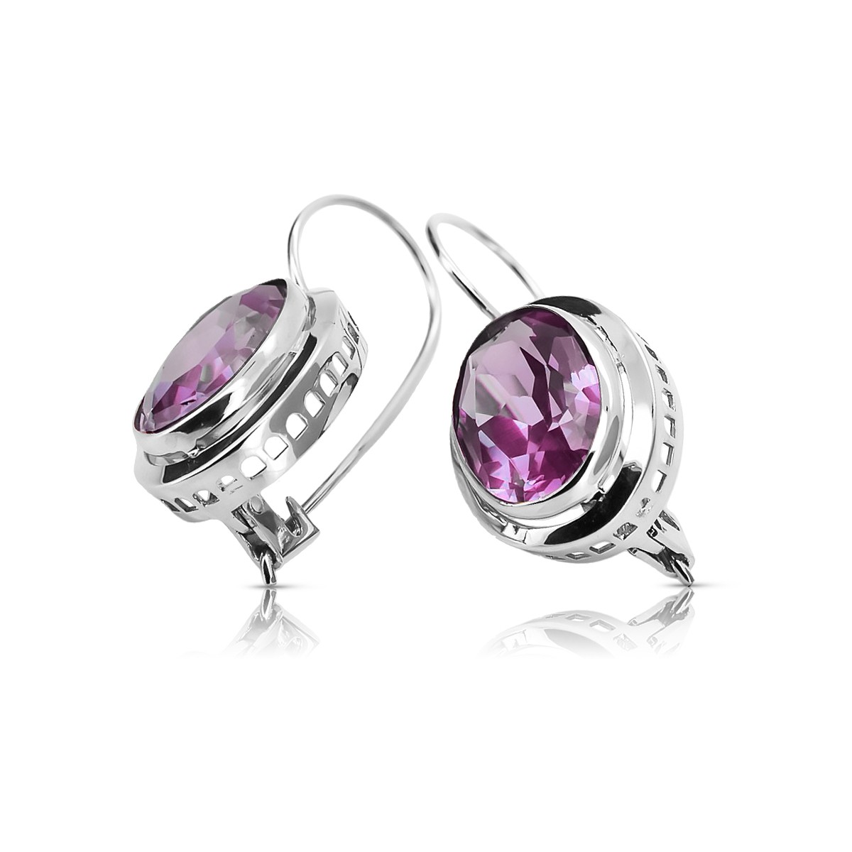 Vintage 925 Silver Amethyst earrings vec114s