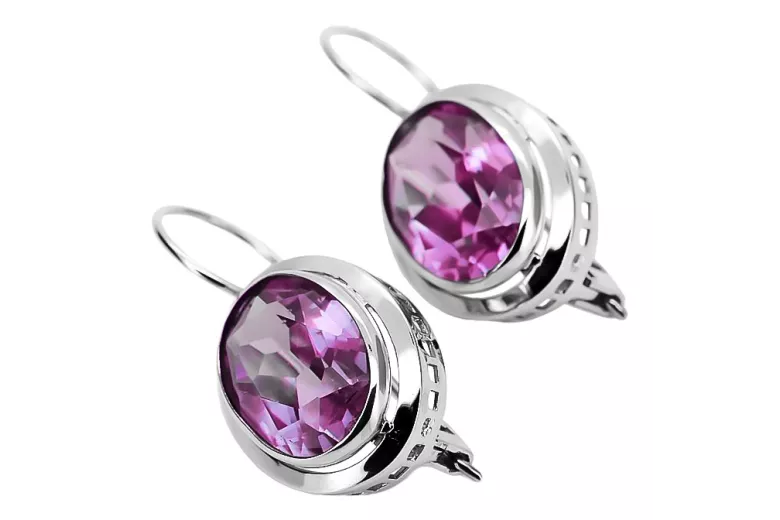 Vintage 925 Silver Amethyst earrings vec114s