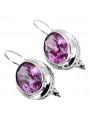 Vintage 925 Silver Amethyst earrings vec114s