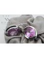 Russische Vintage Silberohrringe 925 mit Amethyst vec114s