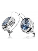 Boucles d'oreilles russes vintage en argent 925 avec aigue-marine vec114s