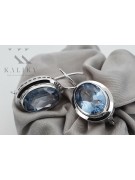 Boucles d'oreilles russes vintage en argent 925 avec aigue-marine vec114s