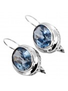 Boucles d'oreilles russes vintage en argent 925 avec aigue-marine vec114s