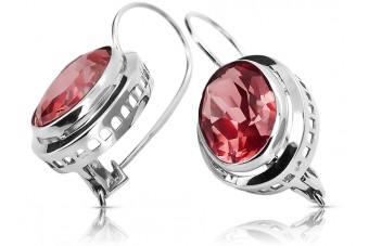 Vintage 925 Silver Ruby earrings vec114s