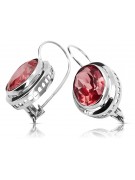 Boucles d'oreilles rubis russes vintage en argent 925 vec114s