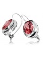 Boucles d'oreilles rubis russes vintage en argent 925 vec114s