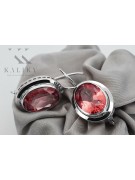 Vintage 925 Silver Ruby earrings vec114s