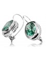 Vintage 925 Silver Emerald earrings vec114s