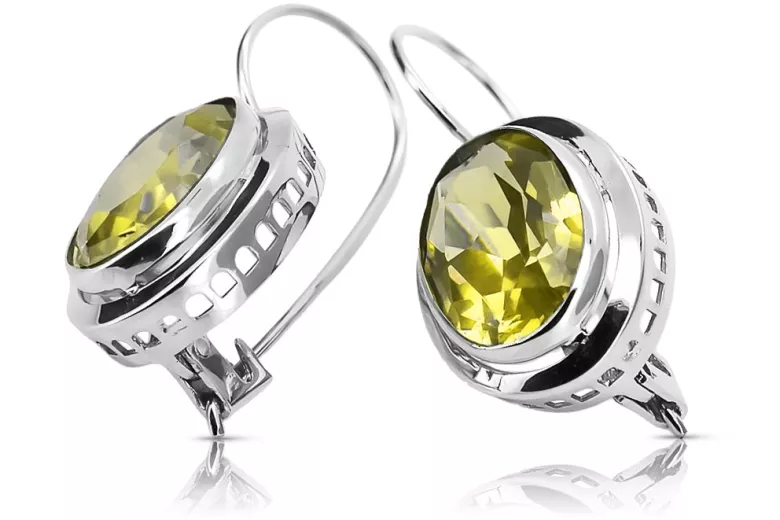 Pendientes Russian Vintage de plata 925 con Peridot vec114s