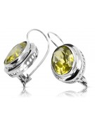 Russische Vintage-Ohrringe aus 925er Silber mit Peridot vec114s