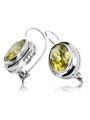 Boucles d'oreilles russes vintage en argent 925 avec péridot vec114s