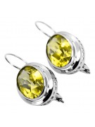 Boucles d'oreilles russes vintage en argent 925 avec péridot vec114s