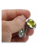 Russische Vintage-Ohrringe aus 925er Silber mit Peridot vec114s