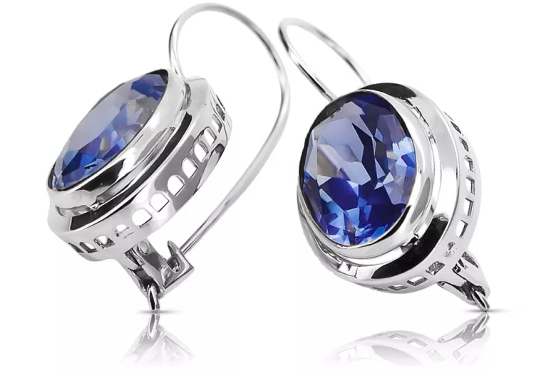 Vintage 925 Silver Sapphire earrings vec114s