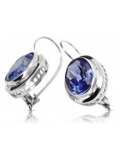 Boucles d'oreilles russes vintage en argent 925 avec saphir vec114s