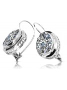 Boucles d'oreilles russes vintage en argent 925 avec zircon cubique vec114s