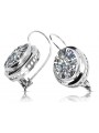 Boucles d'oreilles russes vintage en argent 925 avec zircon cubique vec114s