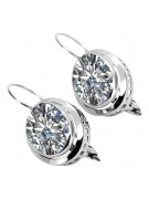 Boucles d'oreilles russes vintage en argent 925 avec zircon cubique vec114s