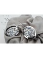 Boucles d'oreilles russes vintage en argent 925 avec zircon cubique vec114s