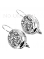 Boucles d'oreilles russes vintage en argent 925 serti vec114s