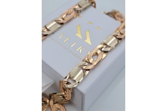 Vintage rose 585 14k gold diamond cut bracelet cb040rw