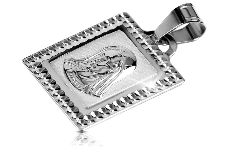 "Pendentif Religieux Marie en Or Blanc 14 carats 585" pm002w