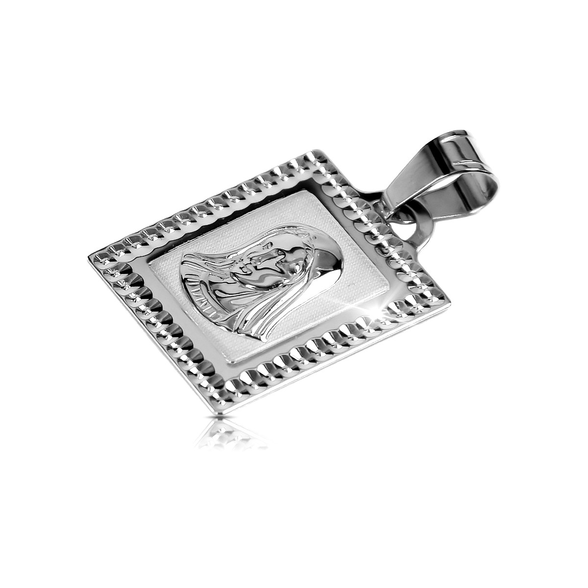 "Pendentif Religieux Marie en Or Blanc 14 carats 585" pm002w