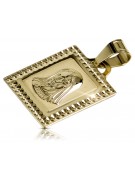 Italien jaune 14k 585 or Mary médaillon icône pendentif pm002y