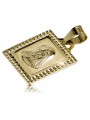 Galben italian 14k 585 aur Mary medalion pictograma pandantiv pm002y