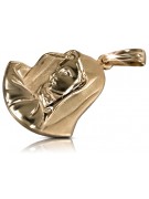 "Exquisite 14K Rose Gold Mary Medallion Icon Pendant" pm003r