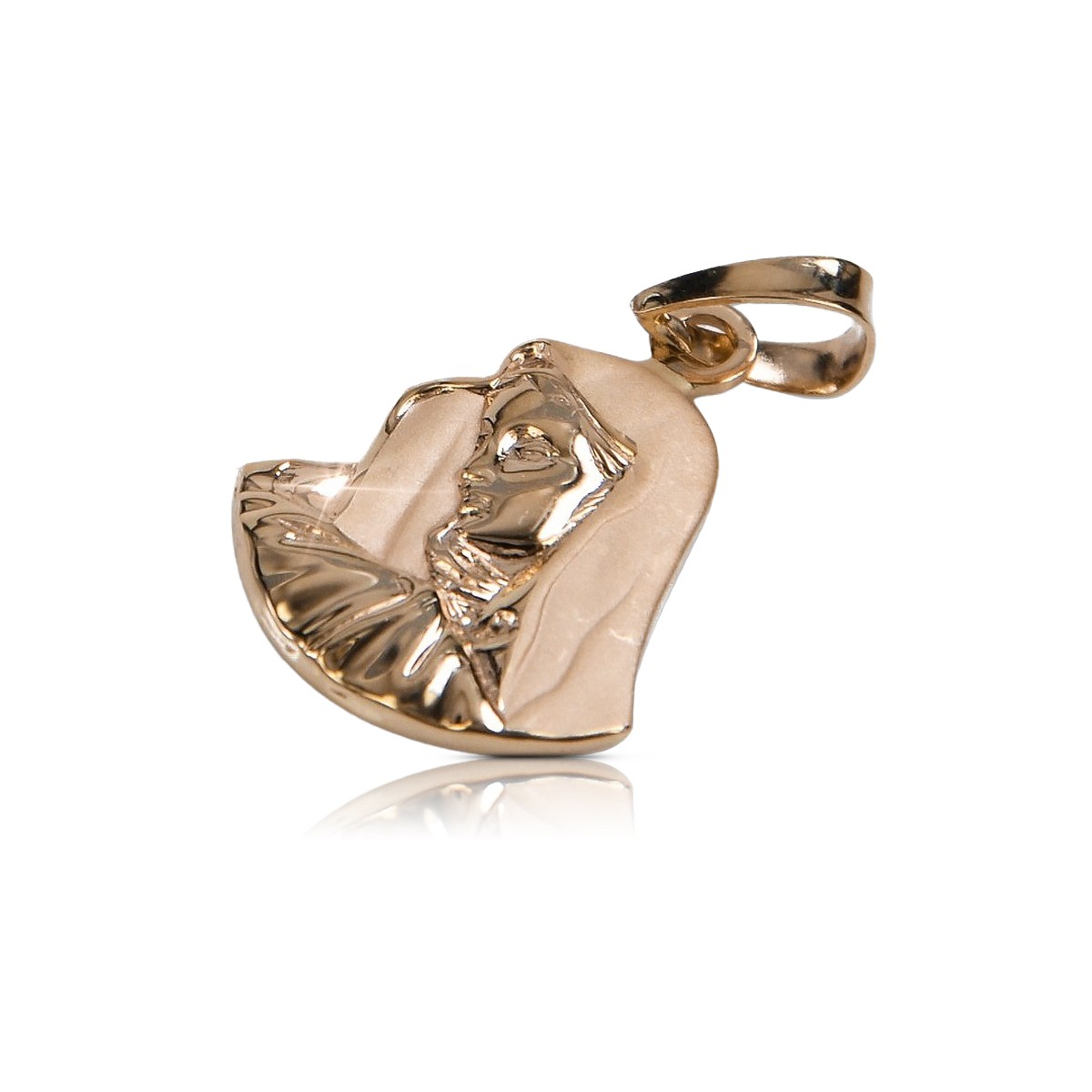 "Luxury Mary Medallion Pendant in 14K Rose Gold" pm004r