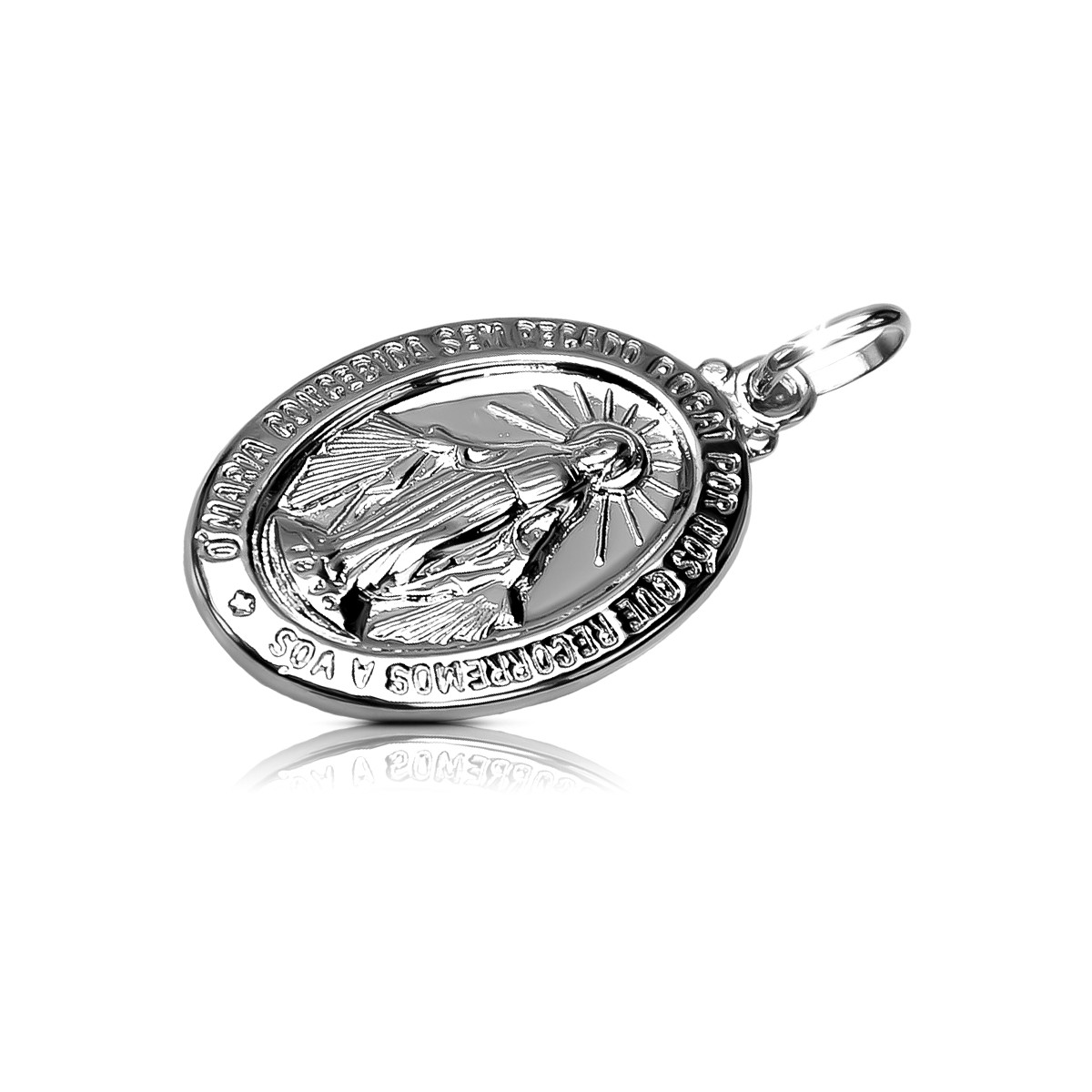 "16mm 14K White Gold Mary Medallion Jewellery" pm006w