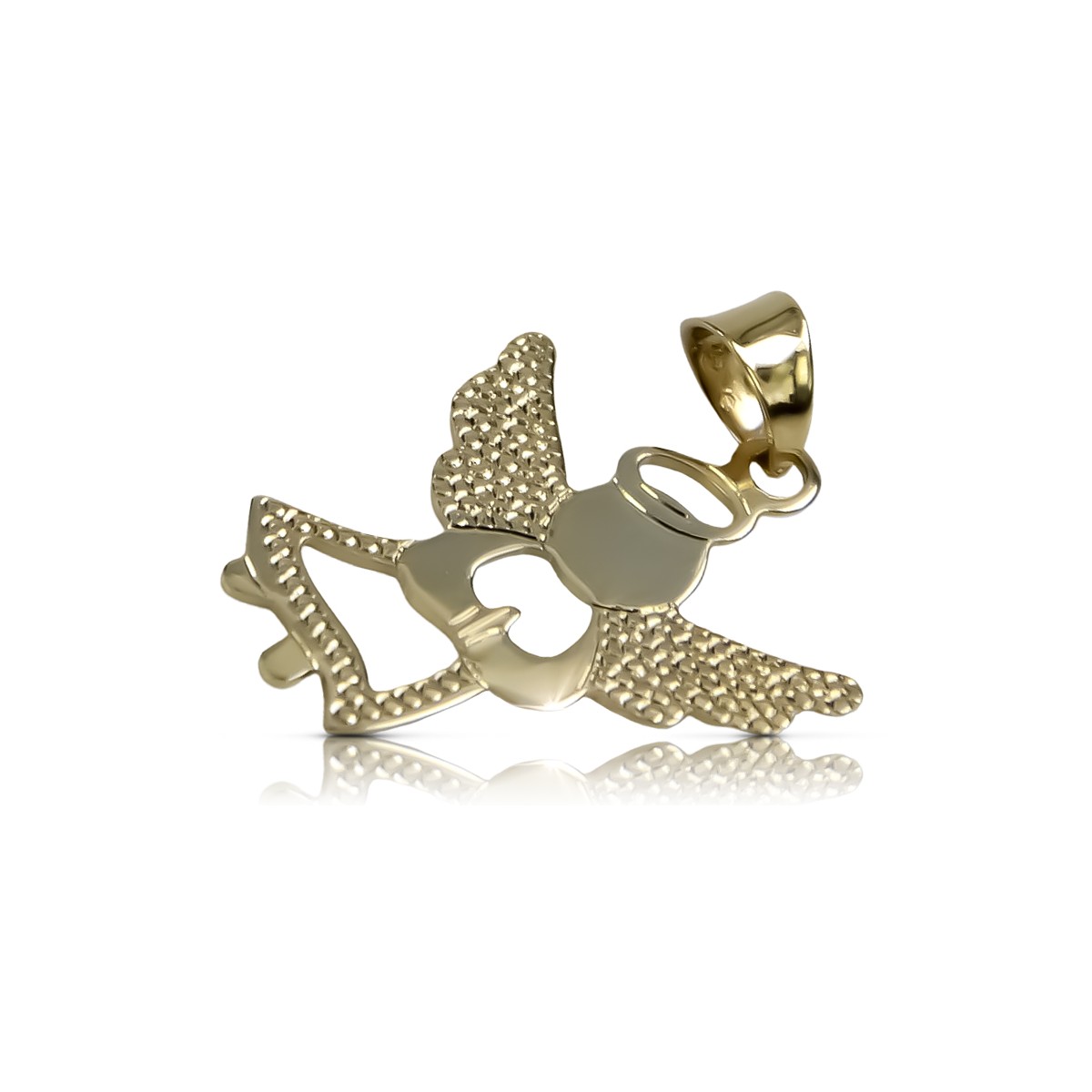 Златен ангелски медальон 14k 585 икона Angel pm014y