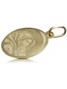 Colgante amarillo de oro de 14k Mary medallion icon pm015y