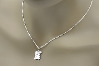 Ikona Anioła wisiorek z 14k włoskiego białego złota pm016