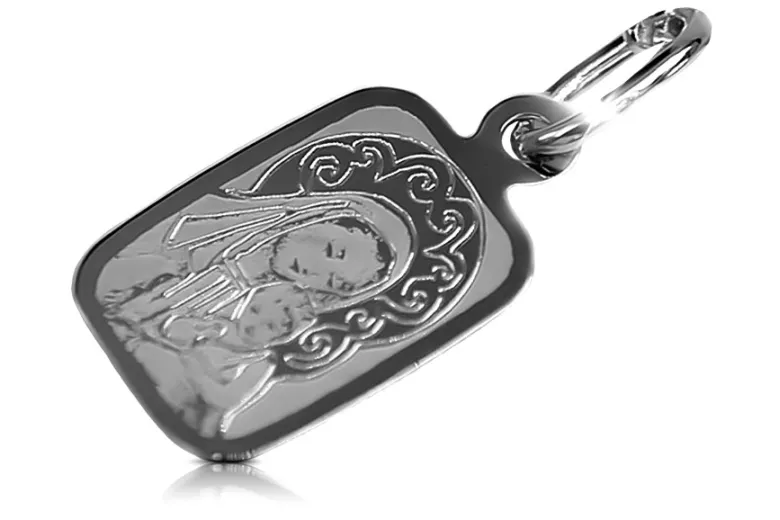 "Pendentif Iconique de Marie en Or Blanc Italien 14 Carats" pm019