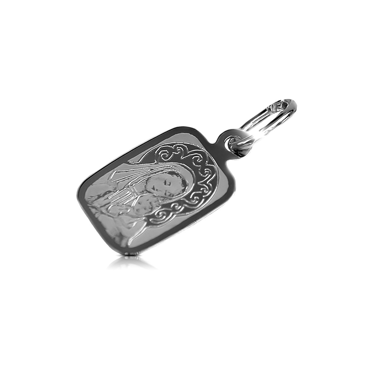 "Pendentif Iconique de Marie en Or Blanc Italien 14 Carats" pm019