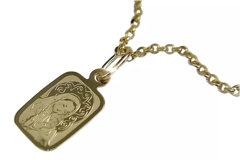 Pendentif ★ médaille d’or médaillon icône zlotychlopak.pl ★ or 585 333 petit prix