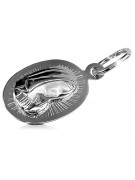 "Stylish Italian 14K White Gold Mary Medallion Icon Pendant" pm020