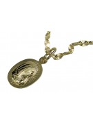 Italian yellow gold Mary medallion icon pendant pm020