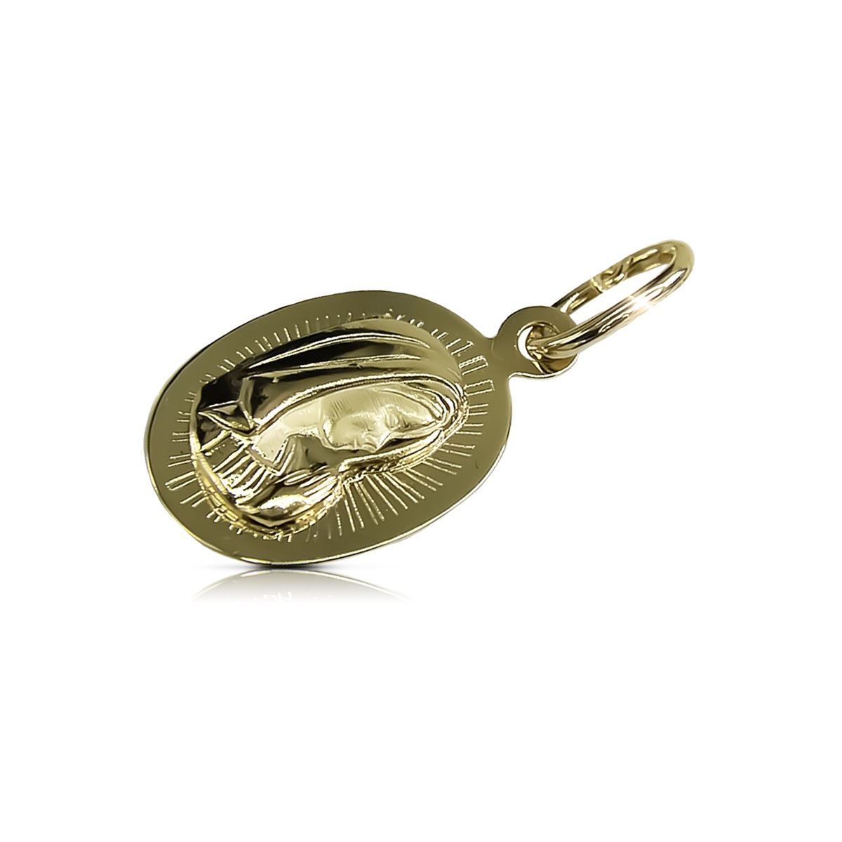 Colgante de oro amarillo italiano Mary medallion icon pm020