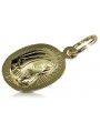 Italian yellow gold Mary medallion icon pendant pm020