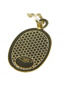 Italian yellow gold Mary medallion icon pendant pm020