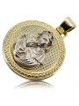 "Pendentif Medaillon de Marie en Or Dur 14k Jaune" pm027yw