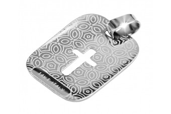 14К бяло злато - Италиански медальон подвеска с изображение на Иисус pm010