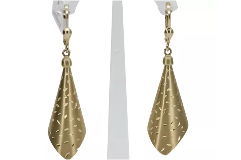 Pendientes de oro de 14k ★ https://zlotychlopak.pl/es/ ★ Oro fino 585 333 ¡Barato!