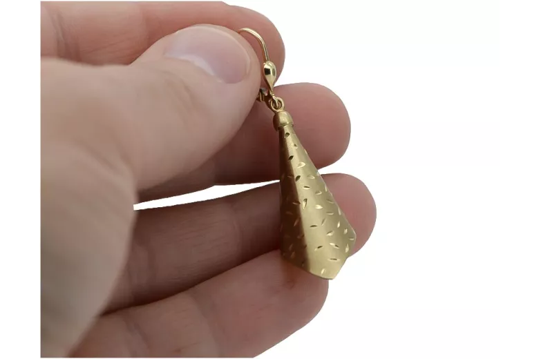 Pendientes de oro de 14k ★ https://zlotychlopak.pl/es/ ★ Oro fino 585 333 ¡Barato!