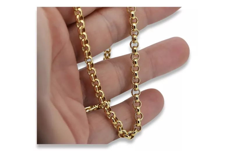 Italienisches 14 Karat Gelbgold 585 Ankerkette cc025y