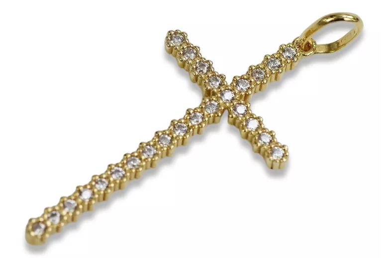 Golden Catholic Cross ★ russiangold.com ★ Gold 585 333 Low price