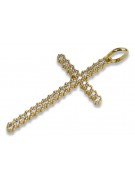 Croix catholique en or avec zircons 14k 585 pendentif croix avec Jésus or blanc jaune ctc029y